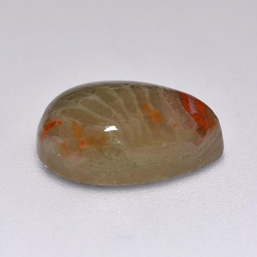 2.23캐럿 천연 멀티컬러 산호, 배 모양, 10.4×7.3 mm, 투명한