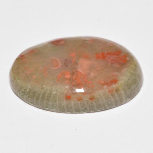 10.04캐럿 천연 멀티컬러 산호, 타원형 컷, 19.7×14 mm, 투명한