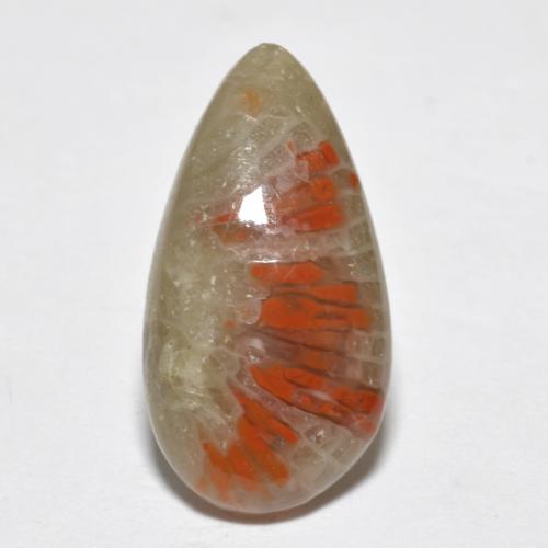 4.62캐럿 천연 멀티컬러 산호, 배 모양, 18×9.5 mm, 투명한