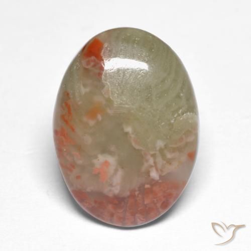 5.88ct 자연스러운 다색 산호, 타원형, 투명한