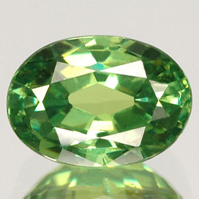 1.47캐럿 천연 그린 데만토이드 가넷, 타원형 컷, 7.4×5.3 mm, VS
