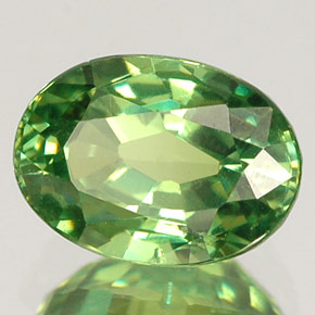 1.47캐럿 천연 그린 데만토이드 가넷, 타원형 컷, 7.4×5.3 mm, VS