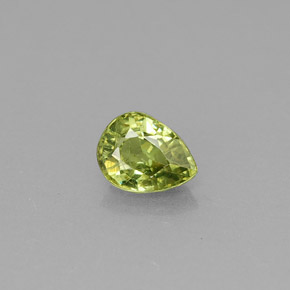 0.39캐럿 천연 그린 데만토이드 가넷, 배 모양, 5.1×3.9 mm, VS-SI