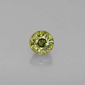 0.39캐럿 천연 골든 그린 데만토이드 가넷, 라운드 컷, 3.81 mm, VS-SI