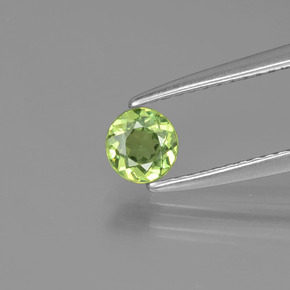 0.42캐럿 천연 그린 데만토이드 가넷, 라운드 컷, 4.60 mm, VS