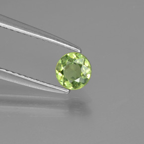 0.42캐럿 천연 그린 데만토이드 가넷, 라운드 컷, 4.60 mm, VS
