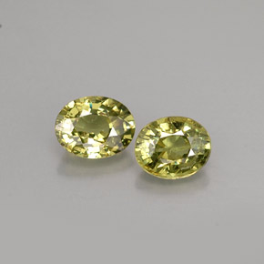 캐럿 천연 녹빛 골든 데만토이드 가넷 보석, 타원형 컷, 5×3.9 mm, VS