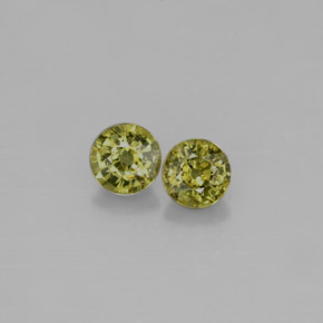 캐럿 천연 골든 그린 데만토이드 가넷 보석, 라운드 컷, 4.10 mm, VS-SI