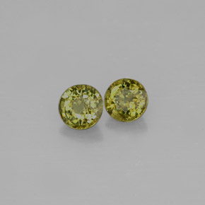 캐럿 천연 골든 그린 데만토이드 가넷 보석, 라운드 컷, 4.10 mm, VS-SI