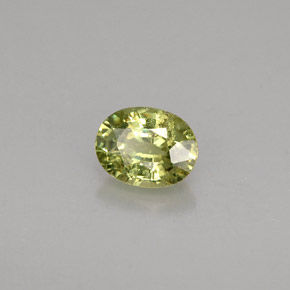 0.44캐럿 천연 그린 데만토이드 가넷, 타원형 컷, 5.1×3.9 mm, VS-SI
