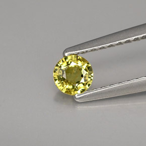 0.28캐럿 천연 녹빛 골든 데만토이드 가넷, 라운드 컷, 3.91 mm, VS-SI