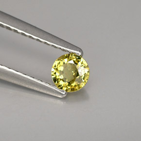 0.28캐럿 천연 녹빛 골든 데만토이드 가넷, 라운드 컷, 3.91 mm, VS-SI