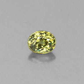 0.28캐럿 천연 골든 그린 데만토이드 가넷, 타원형 컷, 4.1×3.4 mm, VS