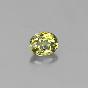 0.28캐럿 천연 골든 그린 데만토이드 가넷, 타원형 컷, 4.1×3.4 mm, VS