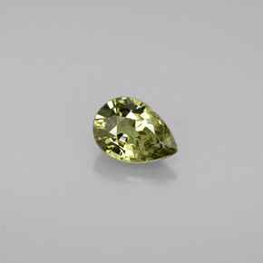 0.57캐럿 천연 골든 그린 데만토이드 가넷, 배 모양, 6×4.3 mm, VS