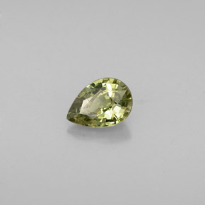0.57캐럿 천연 골든 그린 데만토이드 가넷, 배 모양, 6×4.3 mm, VS