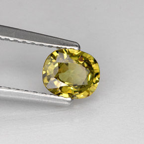 0.62캐럿 천연 골든 그린 데만토이드 가넷, 타원형 컷, 5.7×4.8 mm, VS