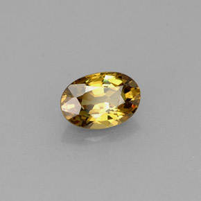 0.63캐럿 천연 녹빛 골든 데만토이드 가넷, 타원형 컷, 6.1×4.2 mm, VS