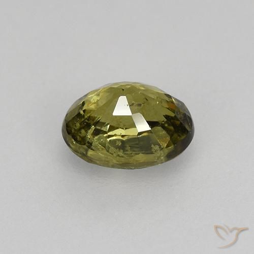 0.47캐럿 천연 갈색빛 그린 데만토이드 가넷, 타원형 컷, 4.9×4 mm, VS-SI