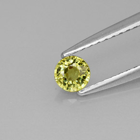 0.27캐럿 천연 골든 그린 데만토이드 가넷, 라운드 컷, 3.78 mm, VS