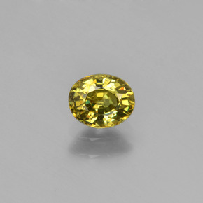 0.58캐럿 천연 골든 그린 데만토이드 가넷, 타원형 컷, 5.4×4.4 mm, VS