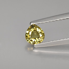 0.42캐럿 천연 녹빛 골든 데만토이드 가넷, 배 모양, 4.9×4.7 mm, VS