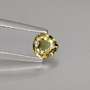 0.42캐럿 천연 녹빛 골든 데만토이드 가넷, 배 모양, 4.9×4.7 mm, VS