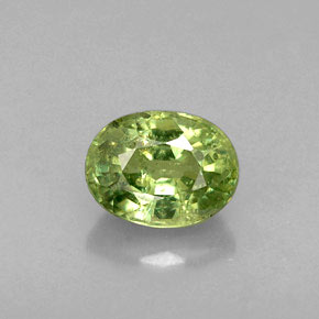 0.79캐럿 천연 그린 데만토이드 가넷, 타원형 컷, 5.9×4.5 mm, VS-SI
