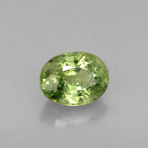 0.79캐럿 천연 그린 데만토이드 가넷, 타원형 컷, 5.9×4.5 mm, VS-SI
