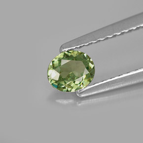 0.29캐럿 천연 그린 데만토이드 가넷, 타원형 컷, 4.8×4 mm, VVS-VS