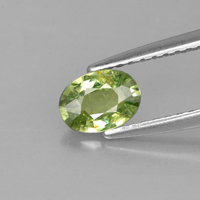 0.54캐럿 천연 골든 그린 데만토이드 가넷, 타원형 컷, 6×4.3 mm, VS-SI
