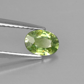 0.54캐럿 천연 골든 그린 데만토이드 가넷, 타원형 컷, 6×4.3 mm, VS-SI