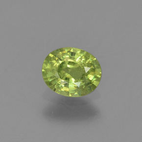 0.48캐럿 천연 미디엄 그린 데만토이드 가넷, 타원형 컷, 5.2×4.3 mm, VS-SI