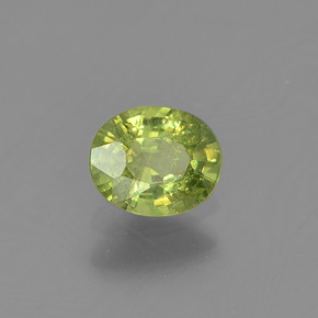 0.48캐럿 천연 미디엄 그린 데만토이드 가넷, 타원형 컷, 5.2×4.3 mm, VS-SI