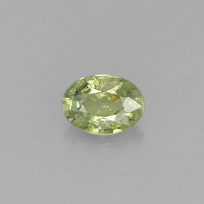 0.33캐럿 천연 골든 그린 데만토이드 가넷, 타원형 컷, 4.9×3.6 mm, VS-SI