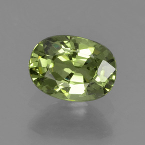 0.54캐럿 천연 미디엄 그린 데만토이드 가넷, 타원형 컷, 5.6×4.1 mm, VS