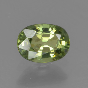 0.54캐럿 천연 미디엄 그린 데만토이드 가넷, 타원형 컷, 5.6×4.1 mm, VS