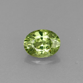 0.54캐럿 천연 골든 그린 데만토이드 가넷, 타원형 컷, 5.4×4.2 mm, VS-SI