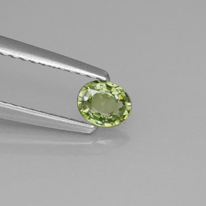 0.28캐럿 천연 골든 그린 데만토이드 가넷, 타원형 컷, 4.5×3.7 mm, VVS
