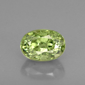 0.80캐럿 천연 골든 그린 데만토이드 가넷, 타원형 컷, 5.8×4.1 mm, VS-SI
