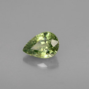 0.58캐럿 천연 골든 그린 데만토이드 가넷, 배 모양, 5.9×4.2 mm, VVS-VS