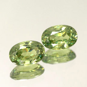 캐럿 천연 골든 그린 데만토이드 가넷 보석, 타원형 컷, 6.2×4.2 mm, VVS-VS