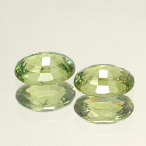 캐럿 천연 골든 그린 데만토이드 가넷 보석, 타원형 컷, 6.2×4.2 mm, VVS-VS