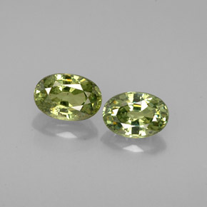 캐럿 천연 골든 그린 데만토이드 가넷 보석, 타원형 컷, 5.9×4.1 mm, VS-SI