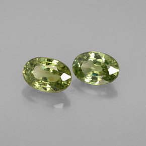 캐럿 천연 골든 그린 데만토이드 가넷 보석, 타원형 컷, 5.9×4.1 mm, VS-SI