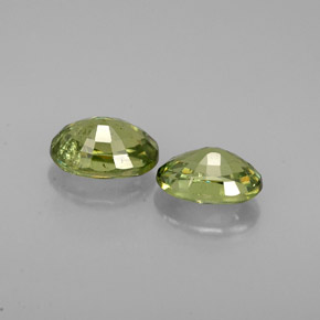 캐럿 천연 골든 그린 데만토이드 가넷 보석, 타원형 컷, 5.9×4.1 mm, VS-SI