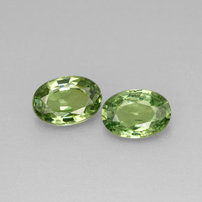 캐럿 천연 골든 그린 데만토이드 가넷 보석, 타원형 컷, 6×4.2 mm, VS-SI