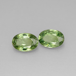 캐럿 천연 골든 그린 데만토이드 가넷 보석, 타원형 컷, 6×4.2 mm, VS-SI