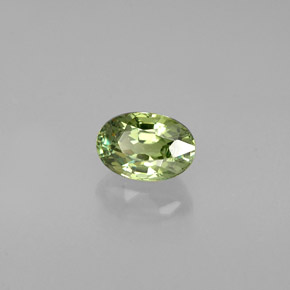 0.56캐럿 천연 골든 그린 데만토이드 가넷, 타원형 컷, 5.7×3.9 mm, VVS-VS