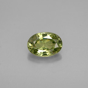 0.53캐럿 천연 골든 그린 데만토이드 가넷, 타원형 컷, 5.8×4 mm, VS
